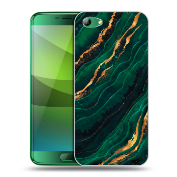 Силиконовый чехол на Elephone S7 с принтом Мрамор зеленое золото