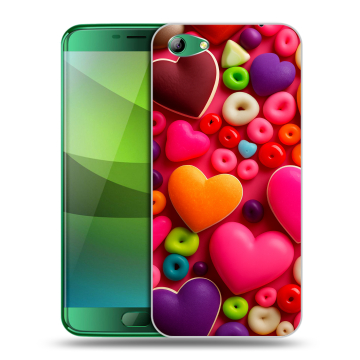 Силиконовый чехол на Elephone S7 с принтом Сердечки