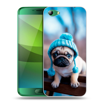 Силиконовый чехол на Elephone S7 с принтом Мопс в шапке