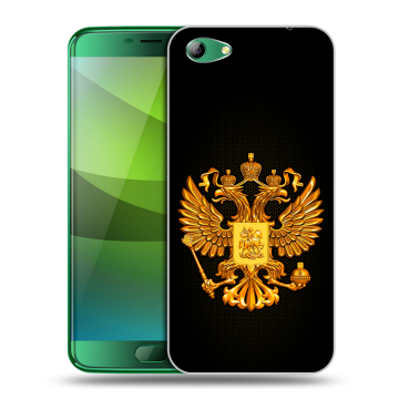 Силиконовый чехол на Elephone S7 с принтом Герб России желтый Силиконовый чехол на Elephone S7 с принтом Герб России желтый