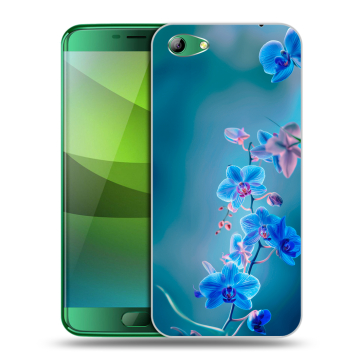 Силиконовый чехол на Elephone S7 с принтом Голубые цветы Силиконовый чехол на Elephone S7 с принтом Голубые цветы