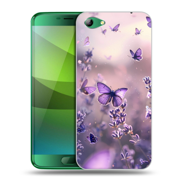 Силиконовый чехол на Elephone S7 с принтом бабочки и лаванда Силиконовый чехол на Elephone S7 с принтом бабочки и лаванда