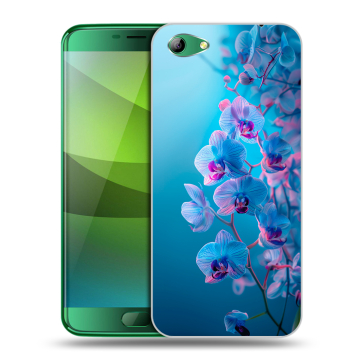 Силиконовый чехол на Elephone S7 с принтом голубые орхидеи Силиконовый чехол на Elephone S7 с принтом голубые орхидеи