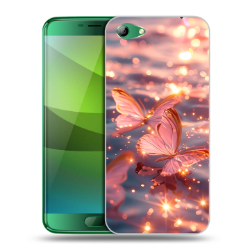 Силиконовый чехол на Elephone S7 с принтом бабочки розовые Силиконовый чехол на Elephone S7 с принтом бабочки розовые