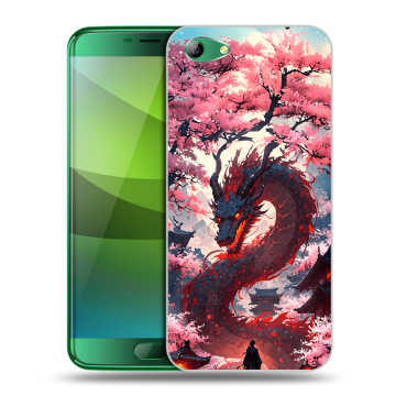 Силиконовый чехол на Elephone S7 с принтом Дракон Японский Силиконовый чехол на Elephone S7 с принтом Дракон Японский