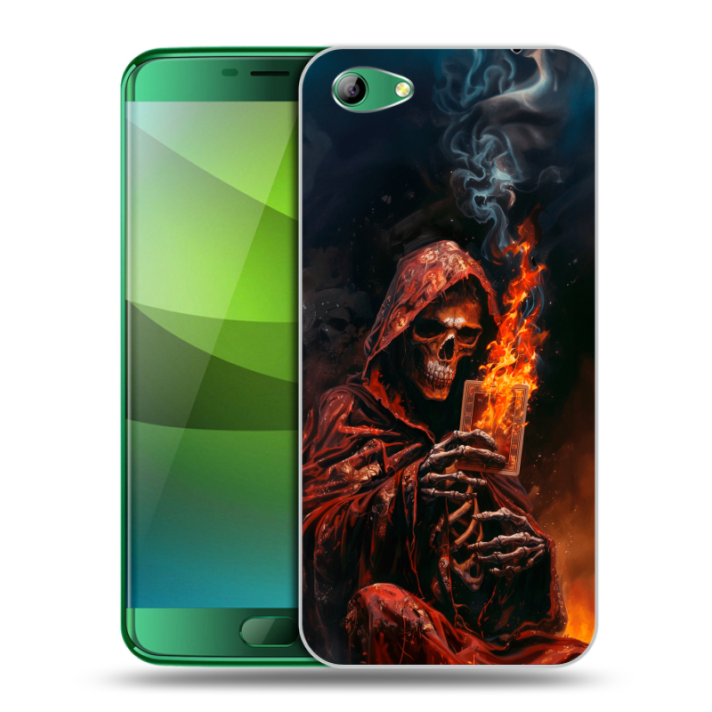 Силиконовый чехол на Elephone S7 с принтом Скелет и карты Силиконовый чехол на Elephone S7 с принтом Скелет и карты