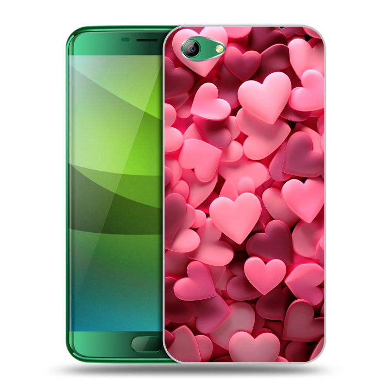 Силиконовый чехол на Elephone S7 с принтом розовые сердечки Силиконовый чехол на Elephone S7 с принтом розовые сердечки