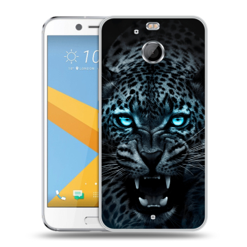 Пластиковый чехол на HTC 10 evo с принтом Темный леопард