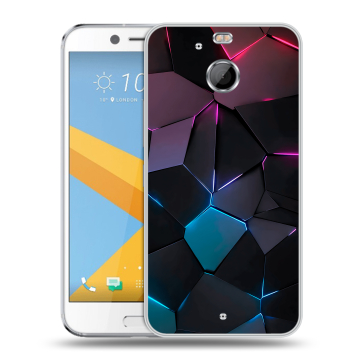 Пластиковый чехол на HTC 10 evo с принтом Геометрия неона