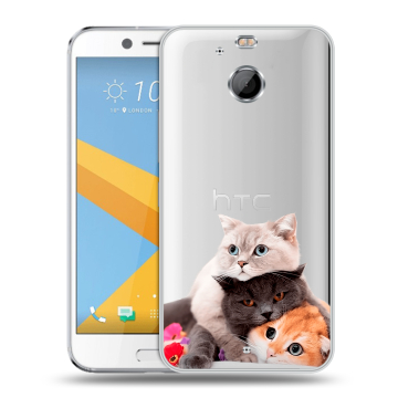 Пластиковый чехол на HTC 10 evo с принтом Кошки