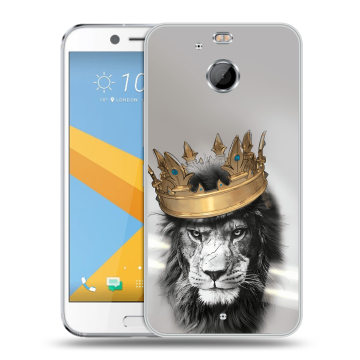 Пластиковый чехол на HTC 10 evo с принтом Лев с короной