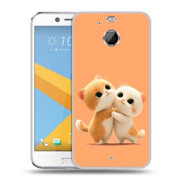 Пластиковый чехол на HTC 10 evo с принтом Милые котики
