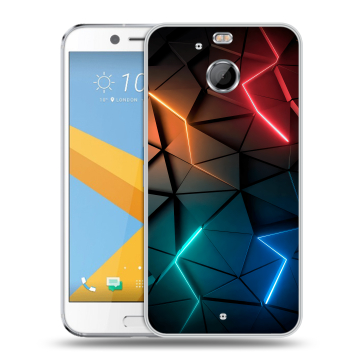 Пластиковый чехол на HTC 10 evo с принтом Абстракция неон