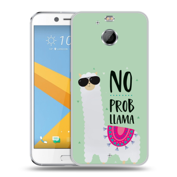 Пластиковый чехол на HTC 10 evo с принтом Лама