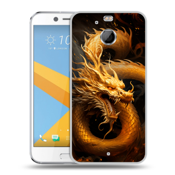 Пластиковый чехол на HTC 10 evo с принтом Золотой дракон Пластиковый чехол на HTC 10 evo с принтом Золотой дракон