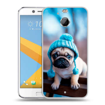 Пластиковый чехол на HTC 10 evo с принтом Мопс в шапке Пластиковый чехол на HTC 10 evo с принтом Мопс в шапке