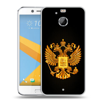 Пластиковый чехол на HTC 10 evo с принтом Герб России желтый Пластиковый чехол на HTC 10 evo с принтом Герб России желтый