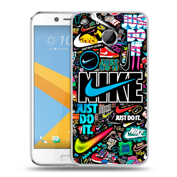 Пластиковый чехол на HTC 10 evo с принтом найк nike черный Пластиковый чехол на HTC 10 evo с принтом найк nike черный