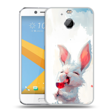 Пластиковый чехол на HTC 10 evo с принтом кролик зайчик Пластиковый чехол на HTC 10 evo с принтом кролик зайчик