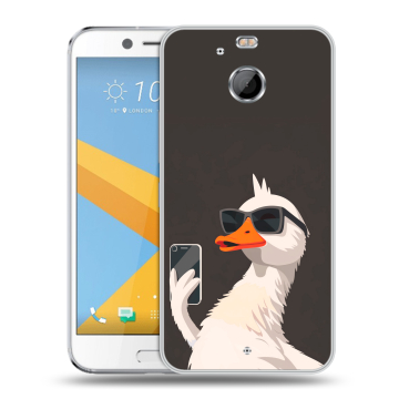 Пластиковый чехол на HTC 10 evo с принтом утка в очках Пластиковый чехол на HTC 10 evo с принтом утка в очках