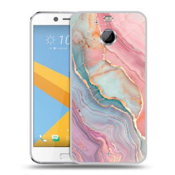Пластиковый чехол на HTC 10 evo с принтом розовый мрамор Пластиковый чехол на HTC 10 evo с принтом розовый мрамор