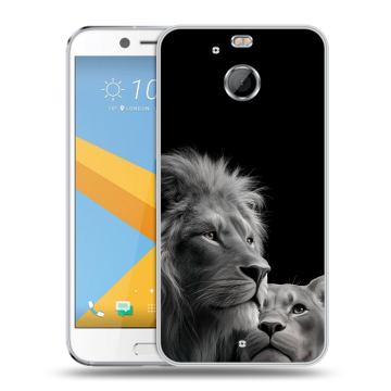 Пластиковый чехол на HTC 10 evo с принтом Лев кошки