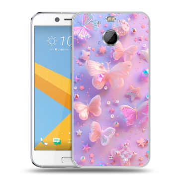 Пластиковый чехол на HTC 10 evo с принтом Бабочки
