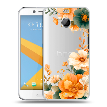 Пластиковый чехол на HTC 10 evo с принтом Цветы принт