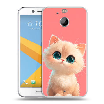 Пластиковый чехол на HTC 10 evo с принтом Розовый котенок