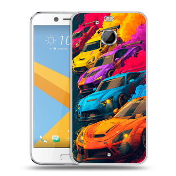 Пластиковый чехол на HTC 10 evo с принтом Тачки