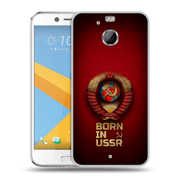 Пластиковый чехол на HTC 10 evo с принтом Флаг Герб СССР