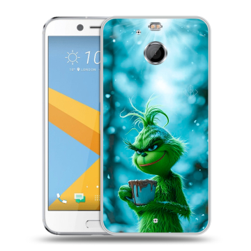 Пластиковый чехол на HTC 10 evo с принтом Новый год гринч