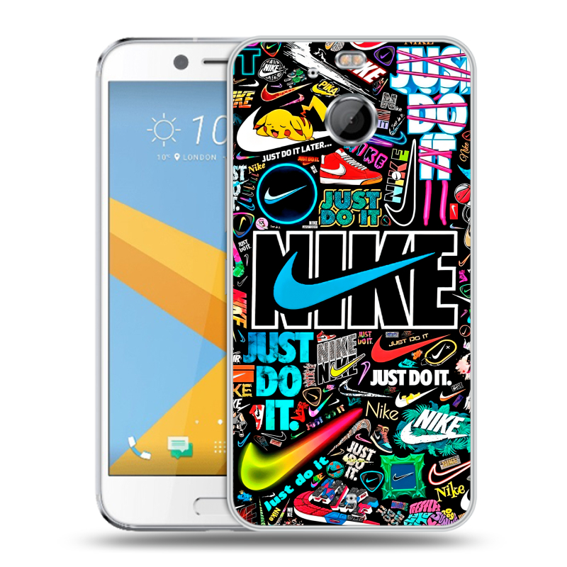 Пластиковый чехол на HTC 10 evo с принтом найк nike черный Пластиковый чехол на HTC 10 evo с принтом найк nike черный