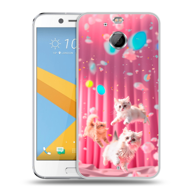 Пластиковый чехол на HTC 10 evo с принтом милые котики Пластиковый чехол на HTC 10 evo с принтом милые котики