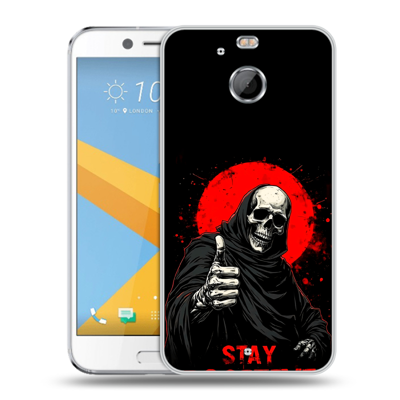 Пластиковый чехол на HTC 10 evo с принтом смешной скелет Пластиковый чехол на HTC 10 evo с принтом смешной скелет