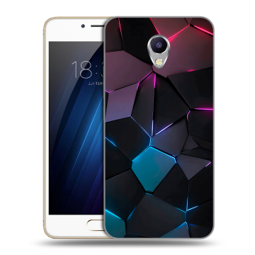 Силиконовый чехол на Meizu M5 Note с принтом Геометрия неона