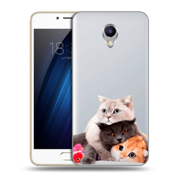 Силиконовый чехол на Meizu M5 Note с принтом Кошки