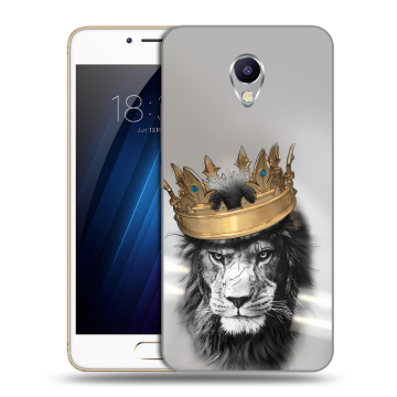 Силиконовый чехол на Meizu M5 Note с принтом Лев с короной