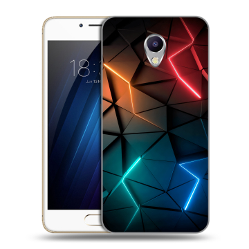 Силиконовый чехол на Meizu M5 Note с принтом Абстракция неон
