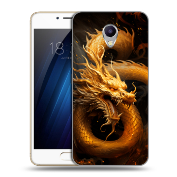 Силиконовый чехол на Meizu M5 Note с принтом Золотой дракон Силиконовый чехол на Meizu M5 Note с принтом Золотой дракон
