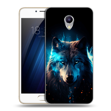 Силиконовый чехол на Meizu M5 Note с принтом Волк ночной Силиконовый чехол на Meizu M5 Note с принтом Волк ночной