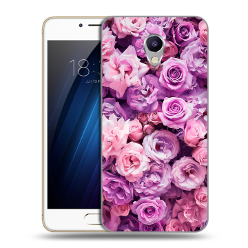 Силиконовый чехол на Meizu M5 Note с принтом лавандовые розы Силиконовый чехол на Meizu M5 Note с принтом лавандовые розы