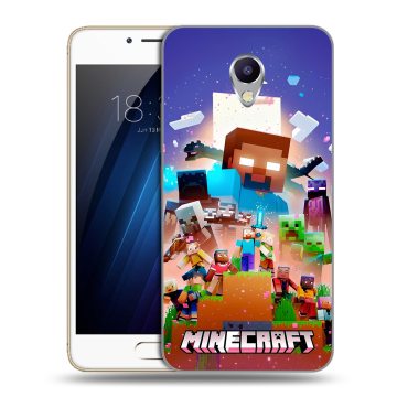 Силиконовый чехол на Meizu M5 Note с принтом Майнкрафт Minecraft Силиконовый чехол на Meizu M5 Note с принтом Майнкрафт Minecraft