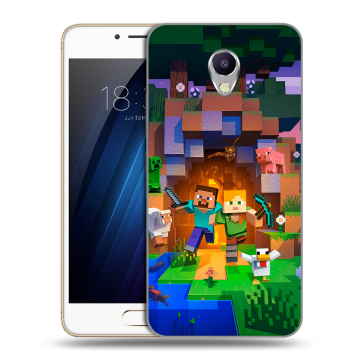 Силиконовый чехол на Meizu M5 Note с принтом Майнкрафт Minecraft Силиконовый чехол на Meizu M5 Note с принтом Майнкрафт Minecraft