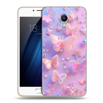 Силиконовый чехол на Meizu M5 Note с принтом Бабочки Силиконовый чехол на Meizu M5 Note с принтом Бабочки