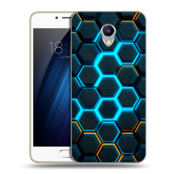 Силиконовый чехол на Meizu M5 Note с принтом Неоновые соты Силиконовый чехол на Meizu M5 Note с принтом Неоновые соты