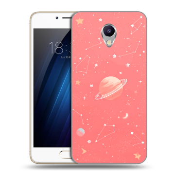 Силиконовый чехол на Meizu M5 Note с принтом Розовый космос Силиконовый чехол на Meizu M5 Note с принтом Розовый космос