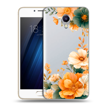 Силиконовый чехол на Meizu M5 Note с принтом Цветы принт Силиконовый чехол на Meizu M5 Note с принтом Цветы принт