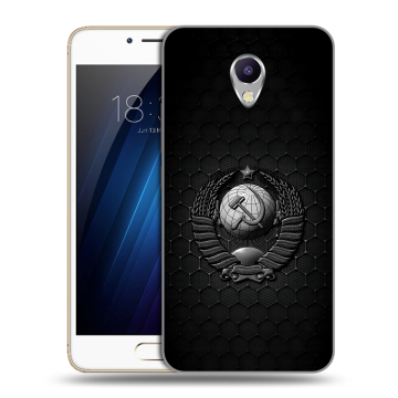 Силиконовый чехол на Meizu M5 Note с принтом Герб Флаг СССР Силиконовый чехол на Meizu M5 Note с принтом Герб Флаг СССР