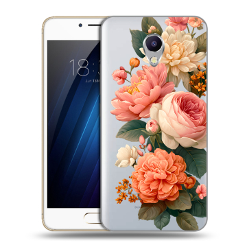 Силиконовый чехол на Meizu M5 Note с принтом цветы Силиконовый чехол на Meizu M5 Note с принтом цветы